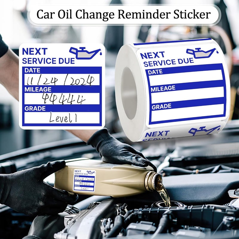 GUEER for Oil Change Stickers 300 Pcs 2”x 2” Service Black Stickers, Next Service Due Reminder Sticker Labels, Easy to Write on, Easy to Peel with No Residue - Image 5